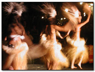 Local hula dancers at the Poipu Shopping Village