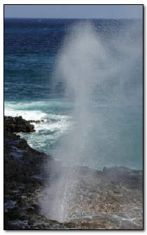 Plumes of ocean spray at Spouting Horn